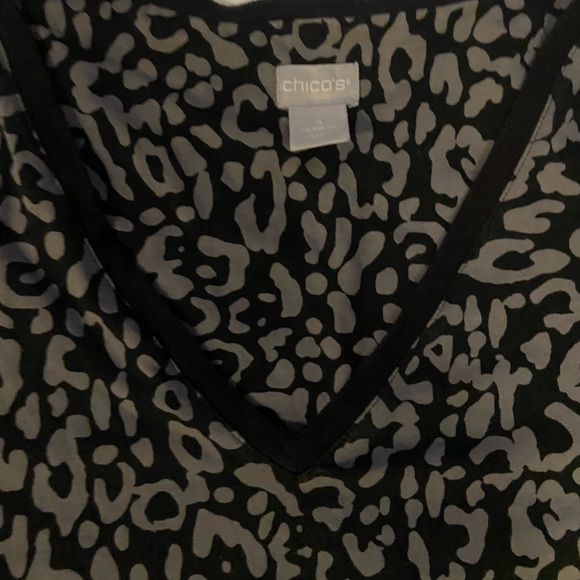 Chicos leopard print SOFT CHIC Rib-Trim Tunic_overside Top_Womens_Size 4 XXL - Picture 6 of 8